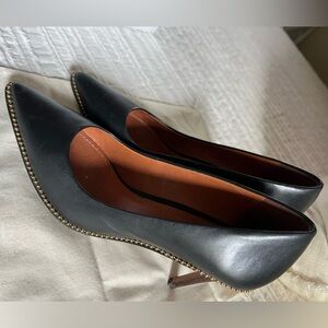 Coach Black Leather Pumps with Details size 8